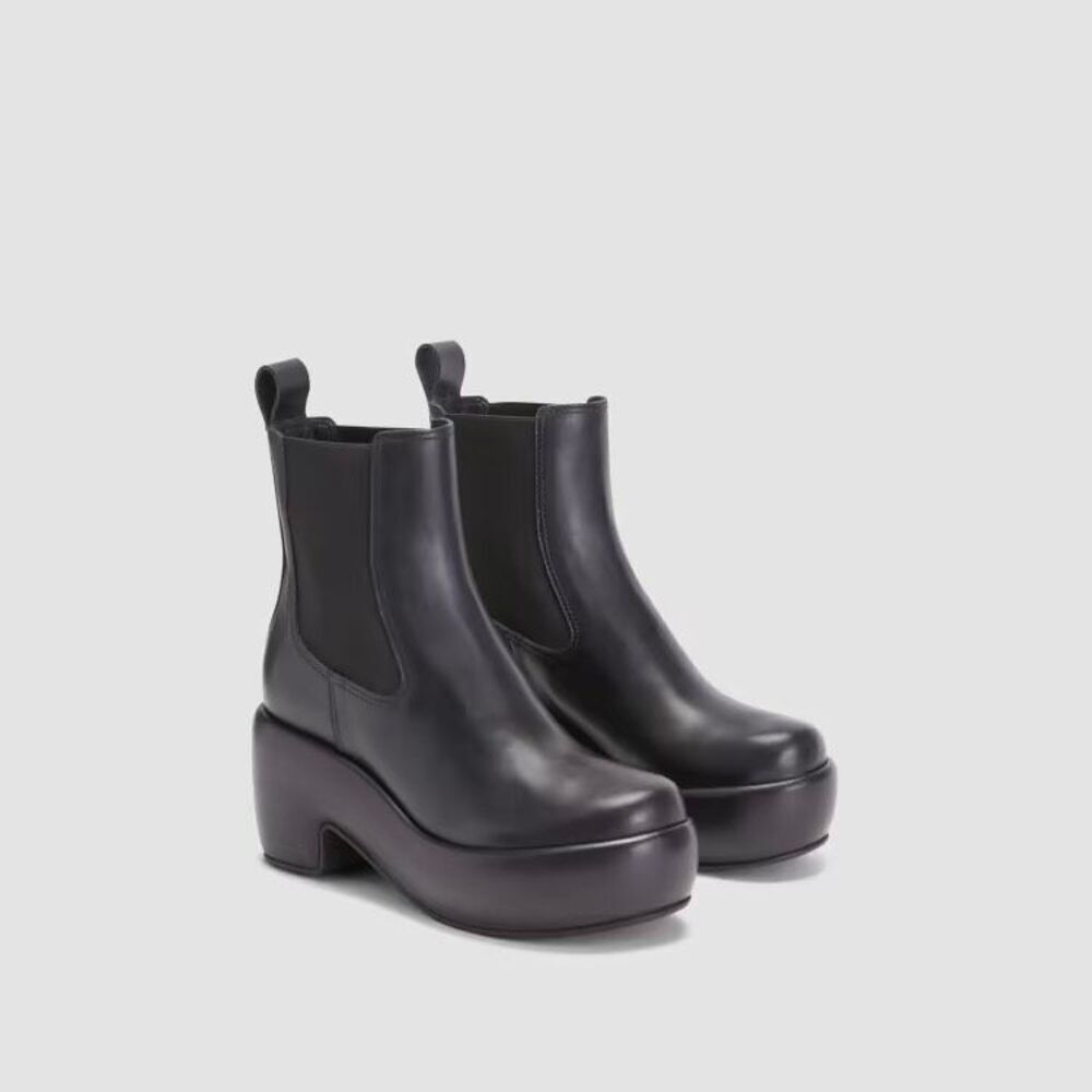 Everlane The Puffa Boot Black Leather Chunky Heel Chelsea Boot Women’s 9.5
